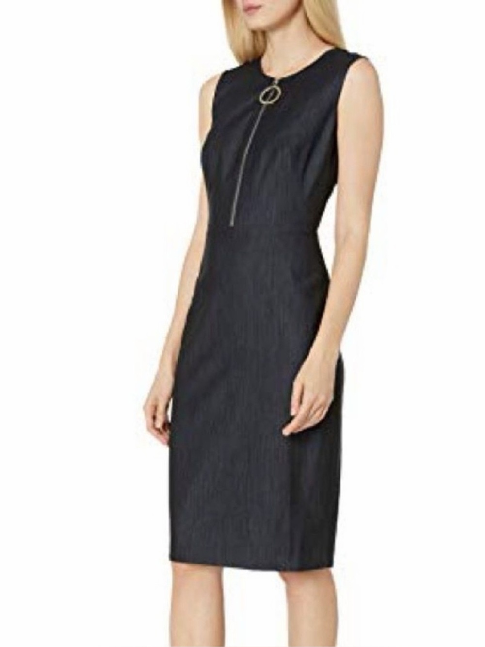Calvin Klein Dark Gray Charcoal Sleeveless Sheath Knee Length Dress Size 10